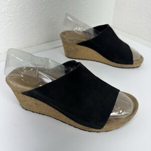 Birkenstock Papillio Namica Women's Wedge Slide Sandal US 8.5 EU 39 Suede Black